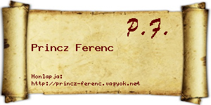 Princz Ferenc névjegykártya