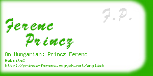 ferenc princz business card